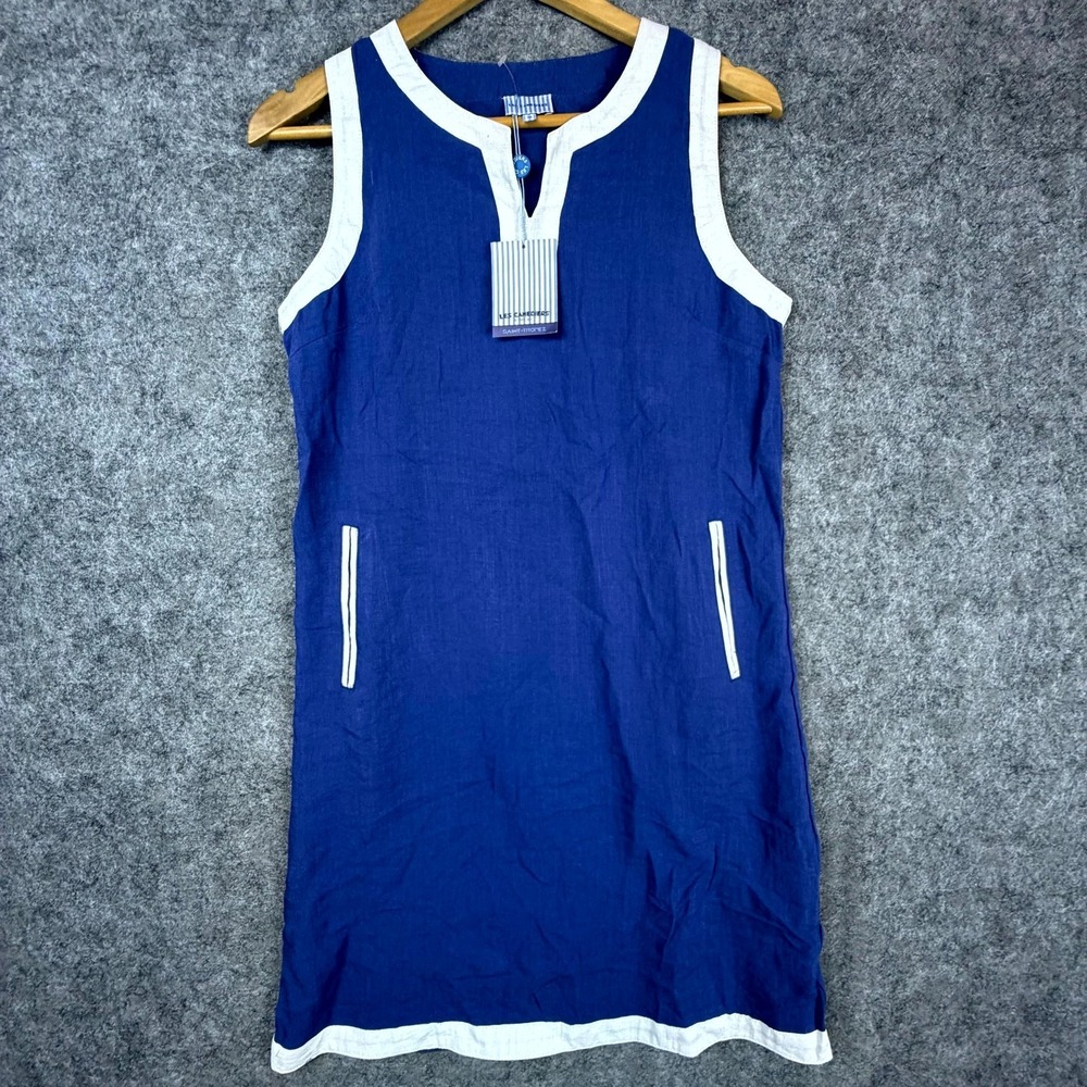 Les Canebiers Mini Dress Womens 38 Blue White Preppy‎ Mod Retro Chic Minimalist